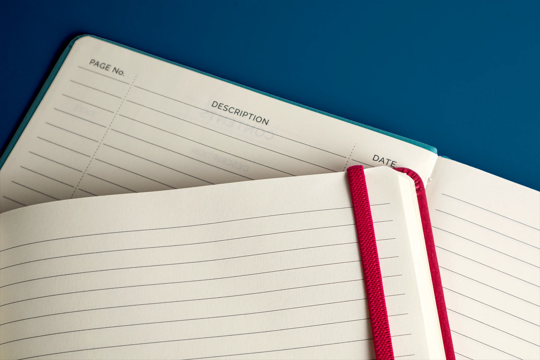 Close up of notebook pages