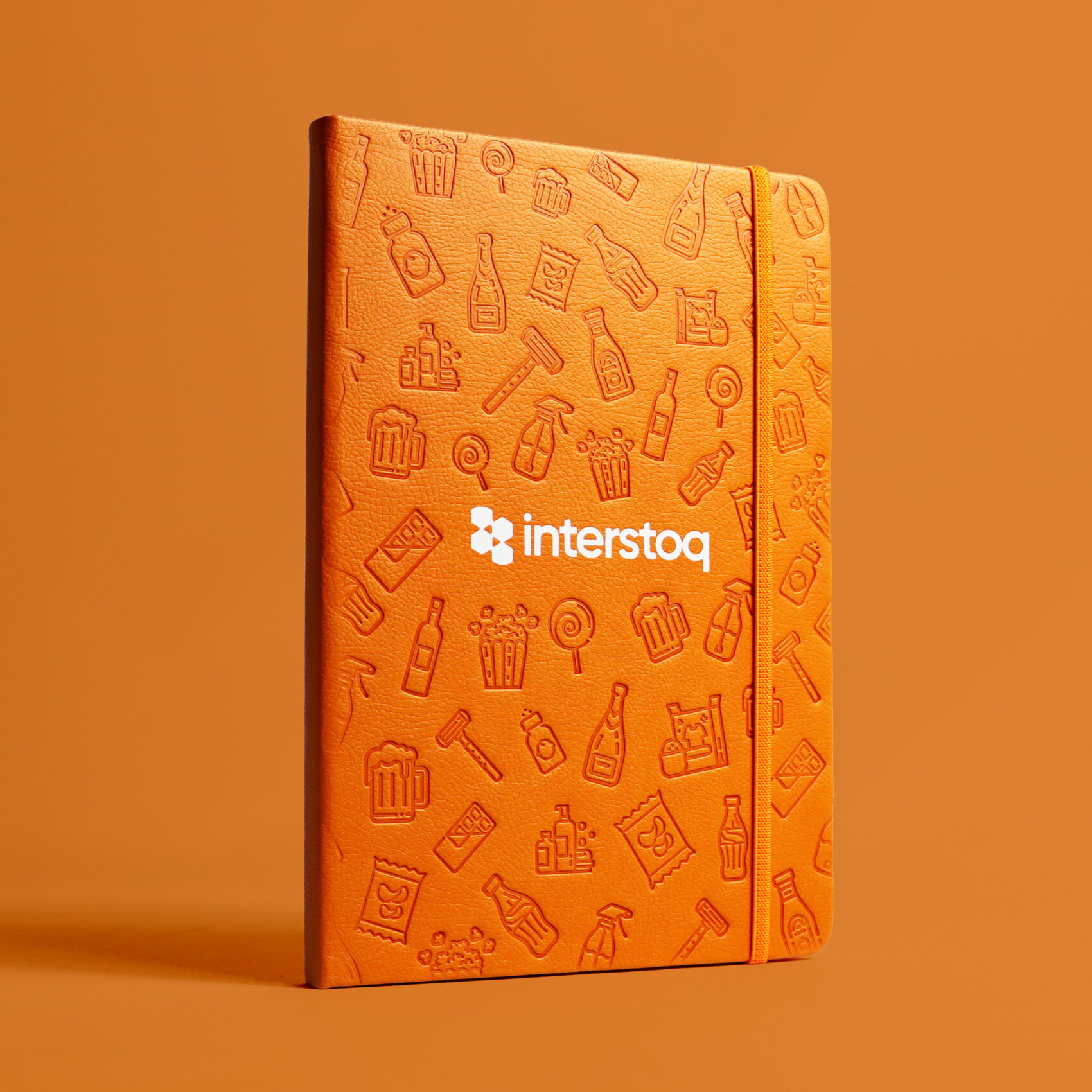 Fully debossed branded notebook for Interstoq